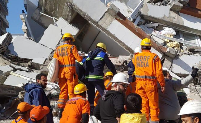 Watch: India's Rescue Efforts Near Collapsed Building In Quake-Hit Turkey