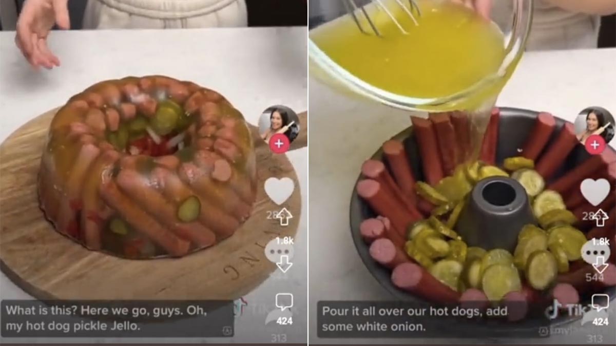 "This Is Next-Level Horror": Internet Reacts To Hot Dog Pickle Jello Recipe