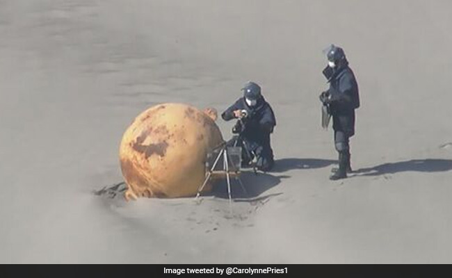 Japanese Authorities Alarmed As Giant Iron Ball Washes Up On A Beach