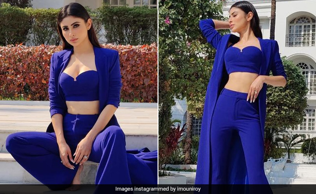 Mouni Roy's Electric Blue Pantsuit Comes To The Rescue On Yet "Another Day Of Responsibilities"