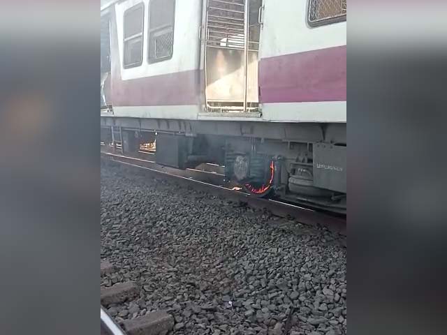 Video: Maharashtra Local Train Wheel Catches Fire, Triggers Panic
