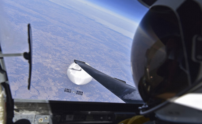 US Releases Selfie Image Showing Pilot Flying Over Chinese Balloon