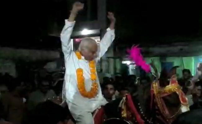 Video: BJP Leader Rides Horse At Party's Vikas Yatra In Madhya Pradesh