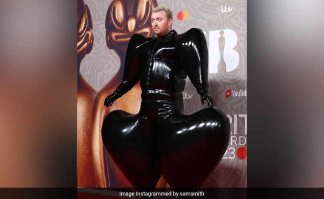 Sam Smith Wears Latex Suit At 2023 Brit Awards, Internet Asks "How Hard Was Walking"