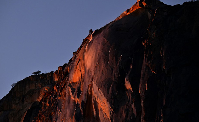 Sun Sets Waterfall Ablaze In Yosemite "Firefall"