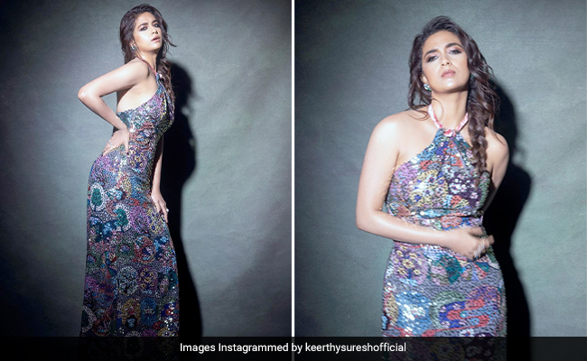 Keerthy Suresh's Multicoloured Sequin Halter Gown Is Giving Spring Just A Touch Of Glam