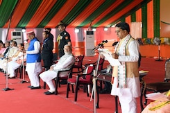 Manik Saha Takes Oath As Tripura Chief Minister, 8-Member Team With Him Manik Saha Takes Oath As Tripura Chief Minister, 8-Member Team With Him