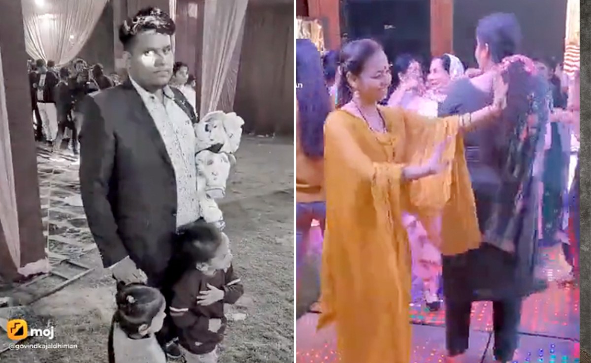 पत्नी स्टेज पर डांस कर रही थी और पति बच्चों को लेकर देख रहा है, लोग कह रहे हैं- ज़िम्मेदार पति है
