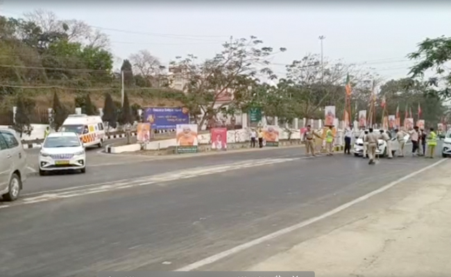 Watch: Security Breach During Amit Shah Tripura Visit, Car Sped Past Cops