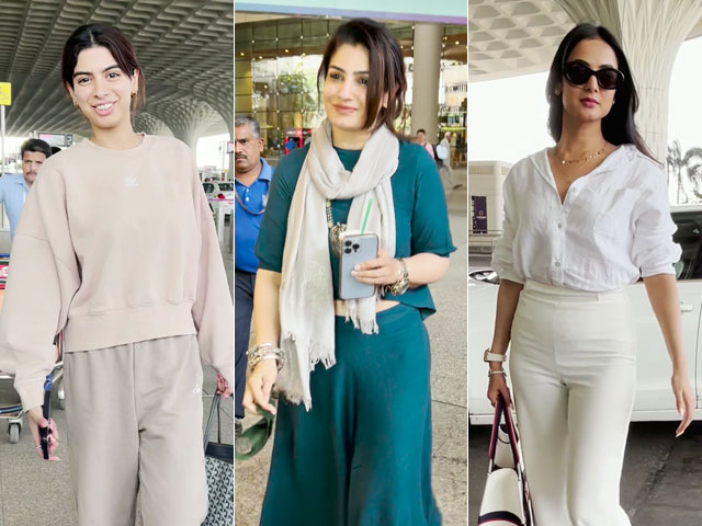 अभिनेत्री रवीना टंडन, खुशी कपूर और अन्य सितारे एयरपोर्ट पर हुए स्पॉट