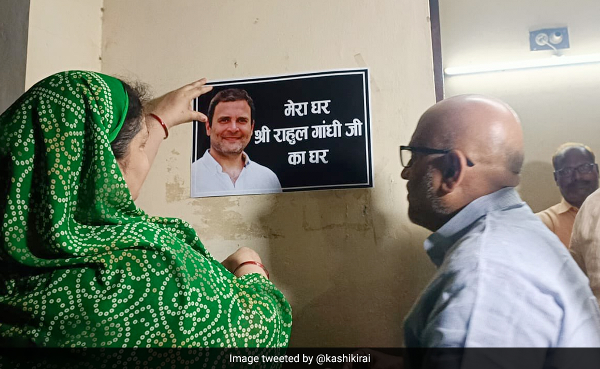 "My Home Is Rahul Gandhi's Home": Congress Leader Puts Up Board At Home