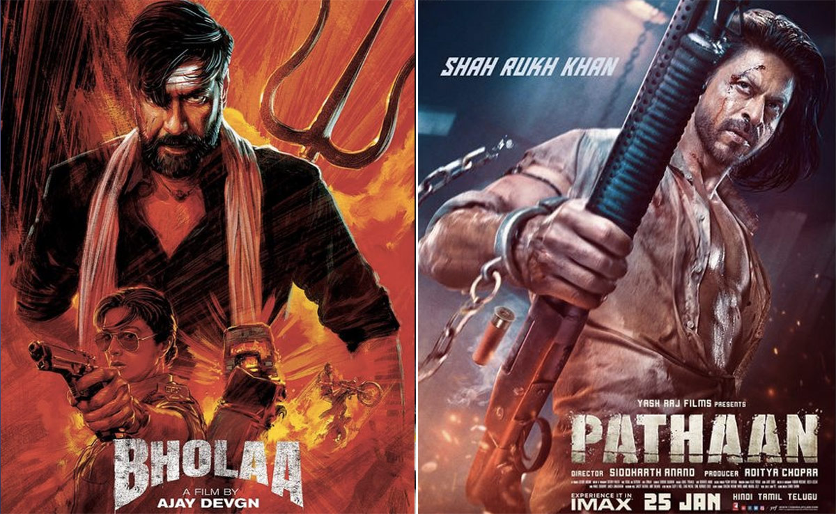 शाहरुख की तरह समां बांधने की कोशिश में लगे अजय देवगन, लेकिन Pathaan से यहां गच्चा खा गया Bholaa