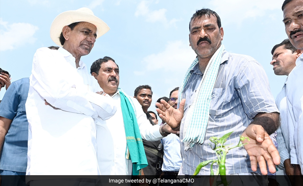KCR Visits Rain-Affected Areas, Announces Relief For Telangana Farmers
