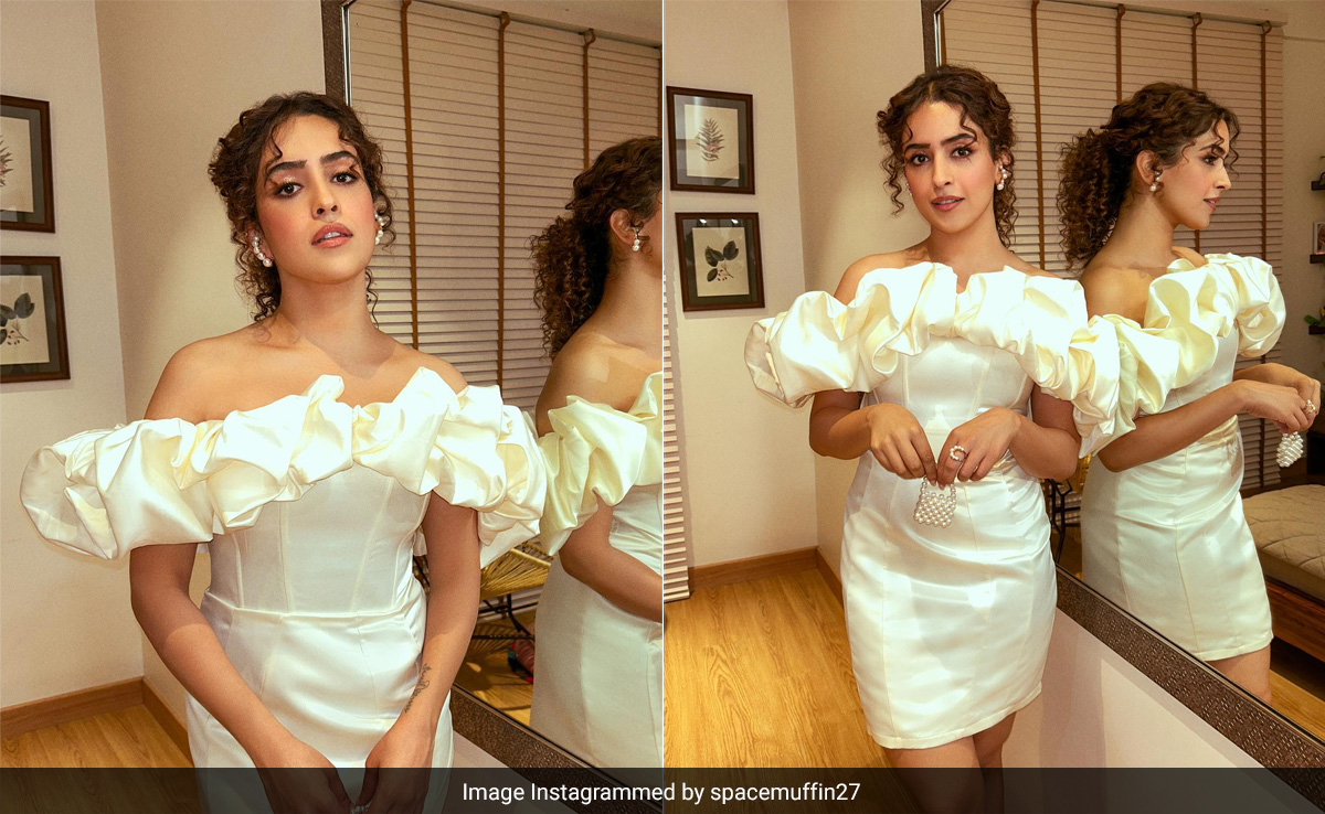 Ruffles And Puffles Find Their Way To Sanya Malhotra's White Off-Shoulder Dress