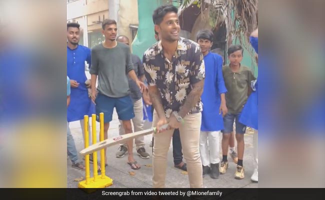 Watch: Suryakumar Yadav Plays Unique "Supla Shot" During Gully Cricket In Mumbai