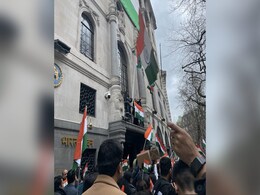 Support March At India's UK Embassy After Protest By Khalistani Supporters Support March At India's UK Embassy After Protest By Khalistani Supporters