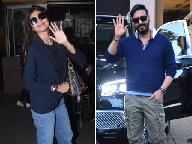 Shilpa Shetty And Ajay Devgn Were Clicked At The Airport