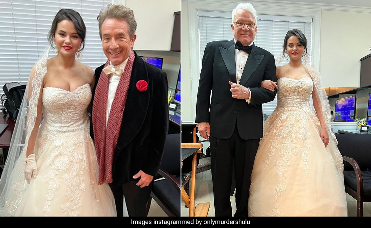 Seeing Selena Gomez In A Strapless White Lace Wedding Dress Definitely Wasn't On Our 2023 Bingo Card