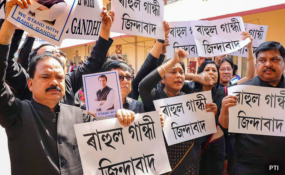 Protests In Assam Assembly Over Rahul Gandhi's Disqualification As MP