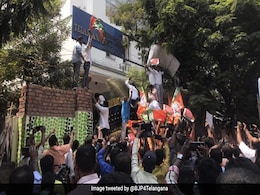 BJP Youth Wing's Big Hyderabad Protest After Job Exam's Questions Leaked BJP Youth Wing's Big Hyderabad Protest After Job Exam's Questions Leaked