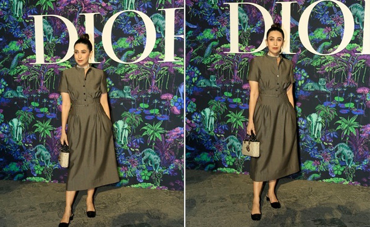 Karisma Kapoor Nails The Vintage Chic Aesthetic In An Olive Green Tea Dress