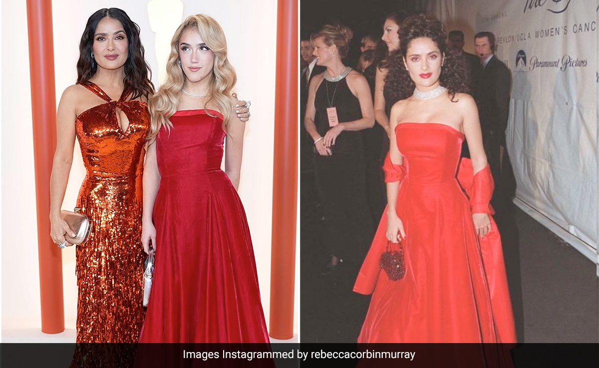 Salma Hayek's Red Gown From 1997 Found Its Way To The 2023 Oscars On Her Daughter Valentina Pinault