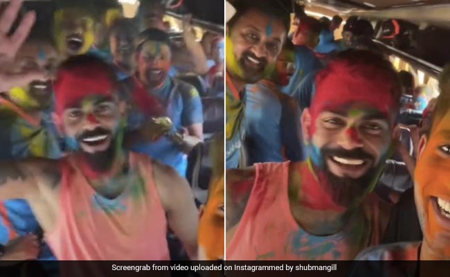 Happy Holi 2023: होली के रंग में डूबे रोहित-कोहली, टीम बस में बाकी खिलाड़ियों के साथ जमकर मनाया जश्न, Video