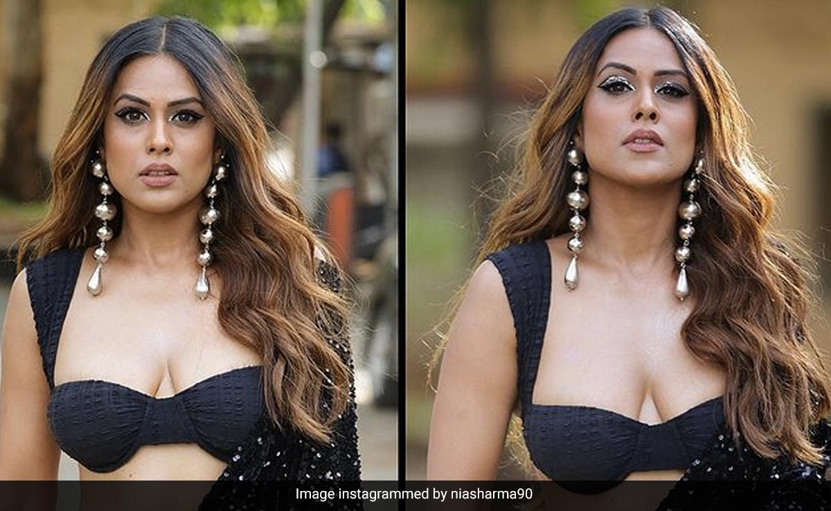 Nia Sharma's Version Of The Black Sequin <i>Saree</i> Isn't Like Anything You've Seen Before