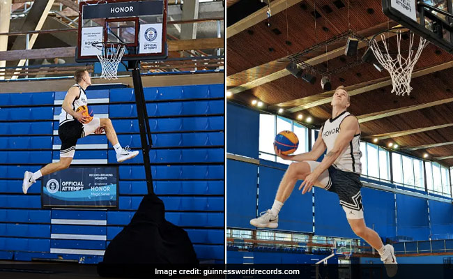 Polish Basketball Player Jumps Over 3 Metres To Break Slam Dunk Guinness World Record