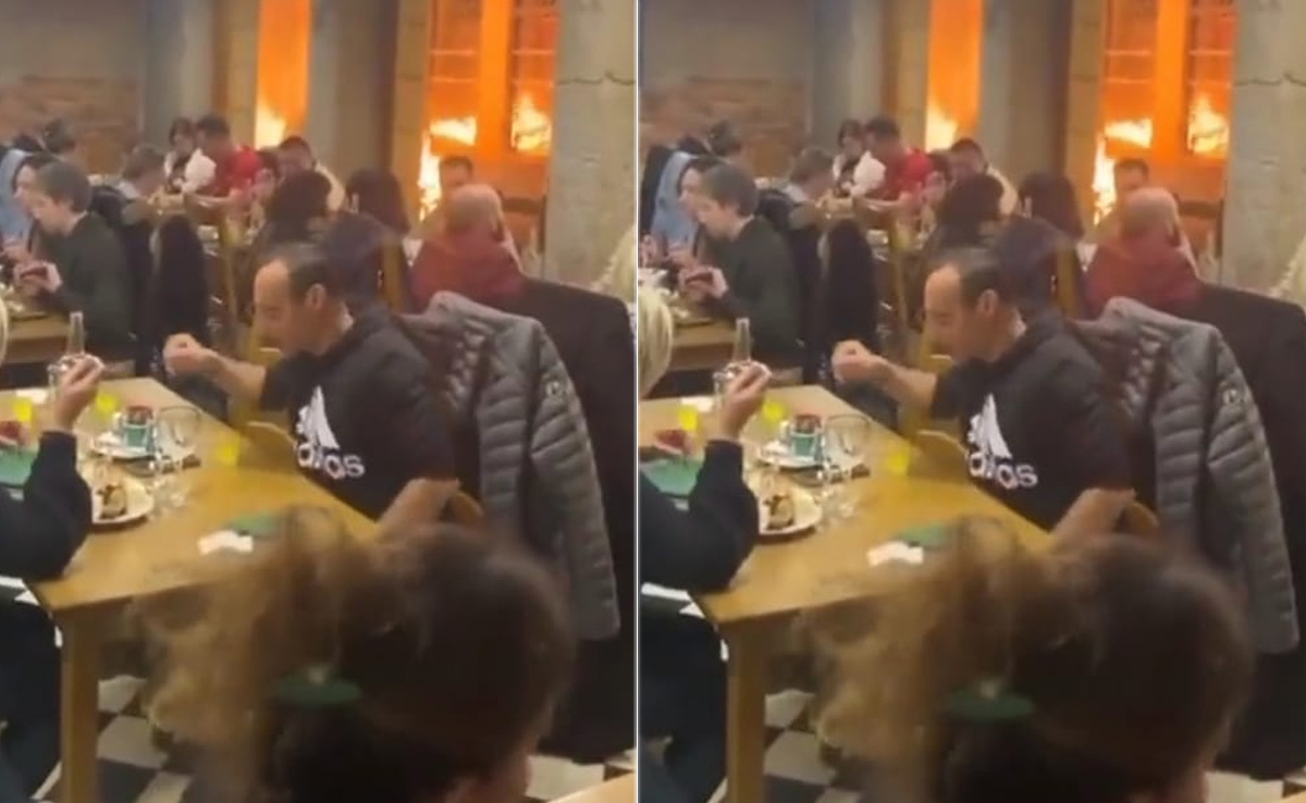Viral Video: Diners Unfazed By Fire Outside Restaurant, Continue Eating Calmly
