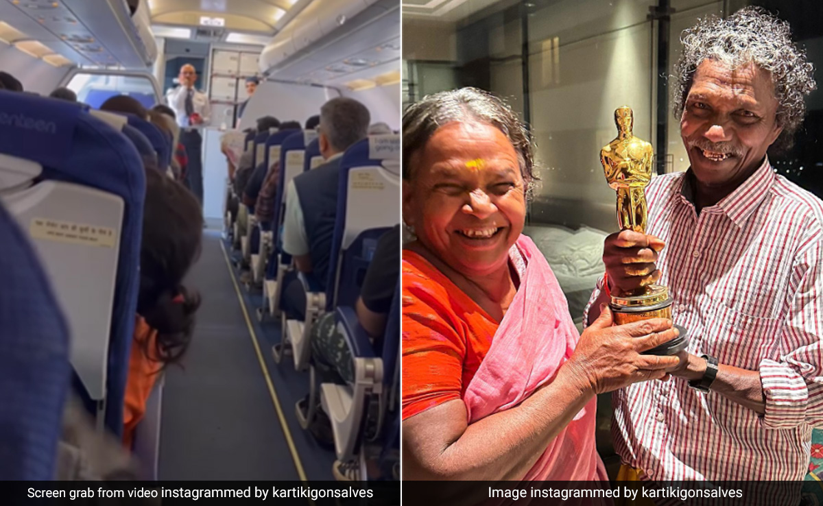 The One Where <i>The Elephant Whisperers</i>' Bomman And Bellie Got An In-Flight Shout Out