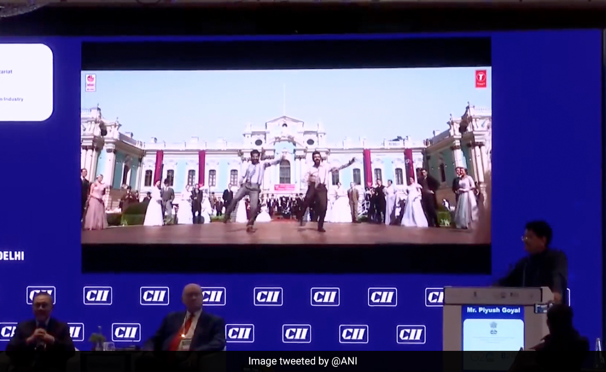 Video: <i>'Naatu Naatu'</i> Plays At Industry Summit, Piyush Goyal Congratulates Team 'RRR' On Oscar Win