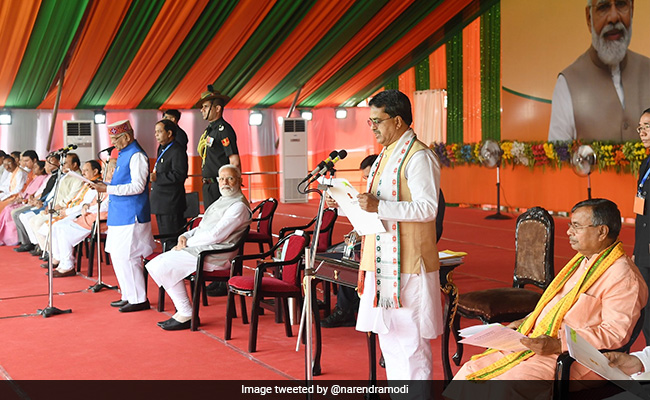 Manik Saha Takes Oath As Tripura Chief Minister, 8-Member Team With Him