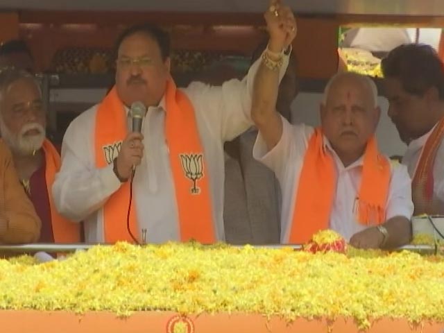 BS Yediyurappa By His Side, BJP Chief JP Nadda Leads Karnataka Roadshow