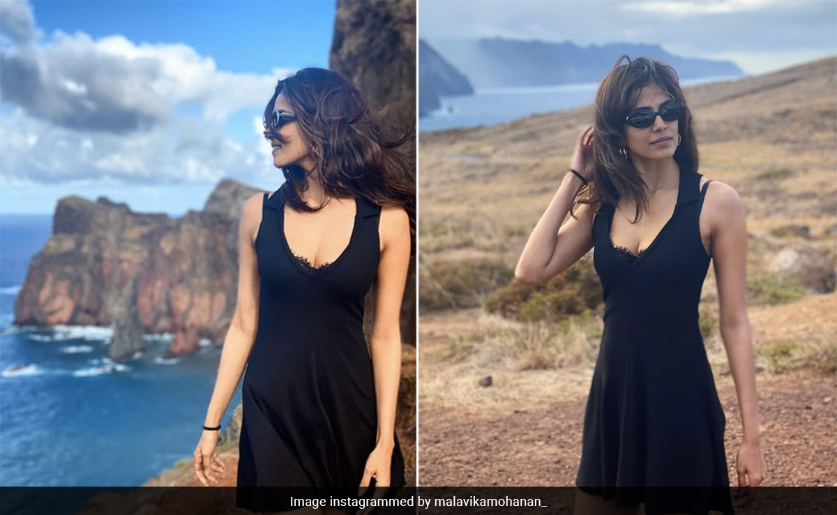 Malavika Mohanan's Portugal Throwback Includes A Black Mini Dress And Nike Sneakers On A Cliff