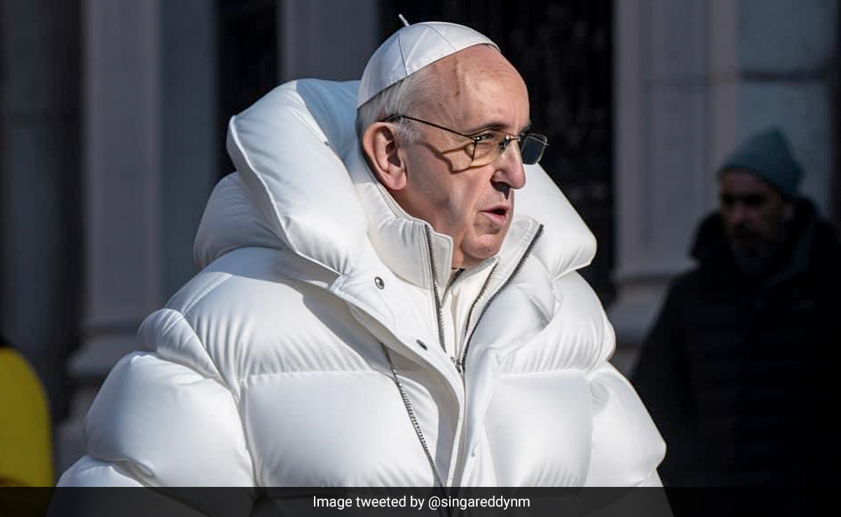 AI Image of Pope Francis Looking Stylish In White Puffer Jacket Goes Viral