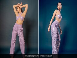 Tejasswi Prakash's Lilac Bralette And Trousers Are Taking Spring Days And Making Them Spunky Tejasswi Prakash's Lilac Bralette And Trousers Are Taking Spring Days And Making Them Spunky