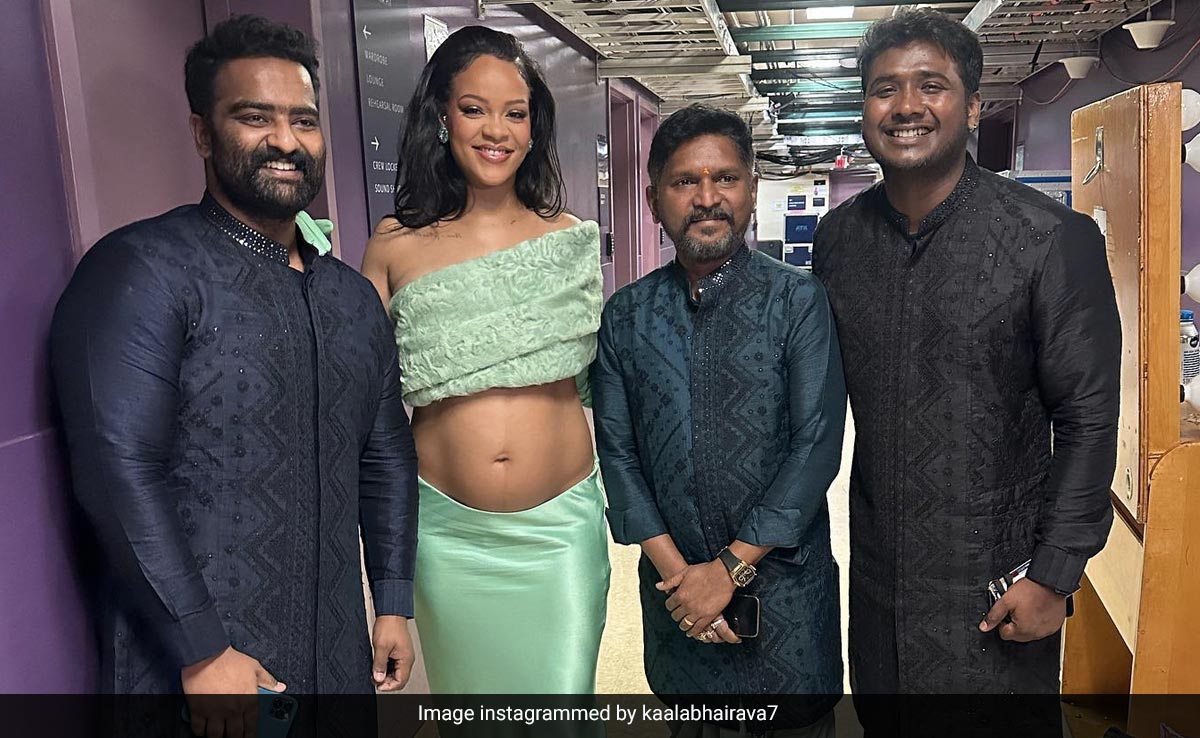 <i>RRR</i> At Oscars 2023: When <i>Naatu Naatu</i> Singers Rahul Sipligunj, Kaala Bhairava Met Rihanna. See Viral Pics