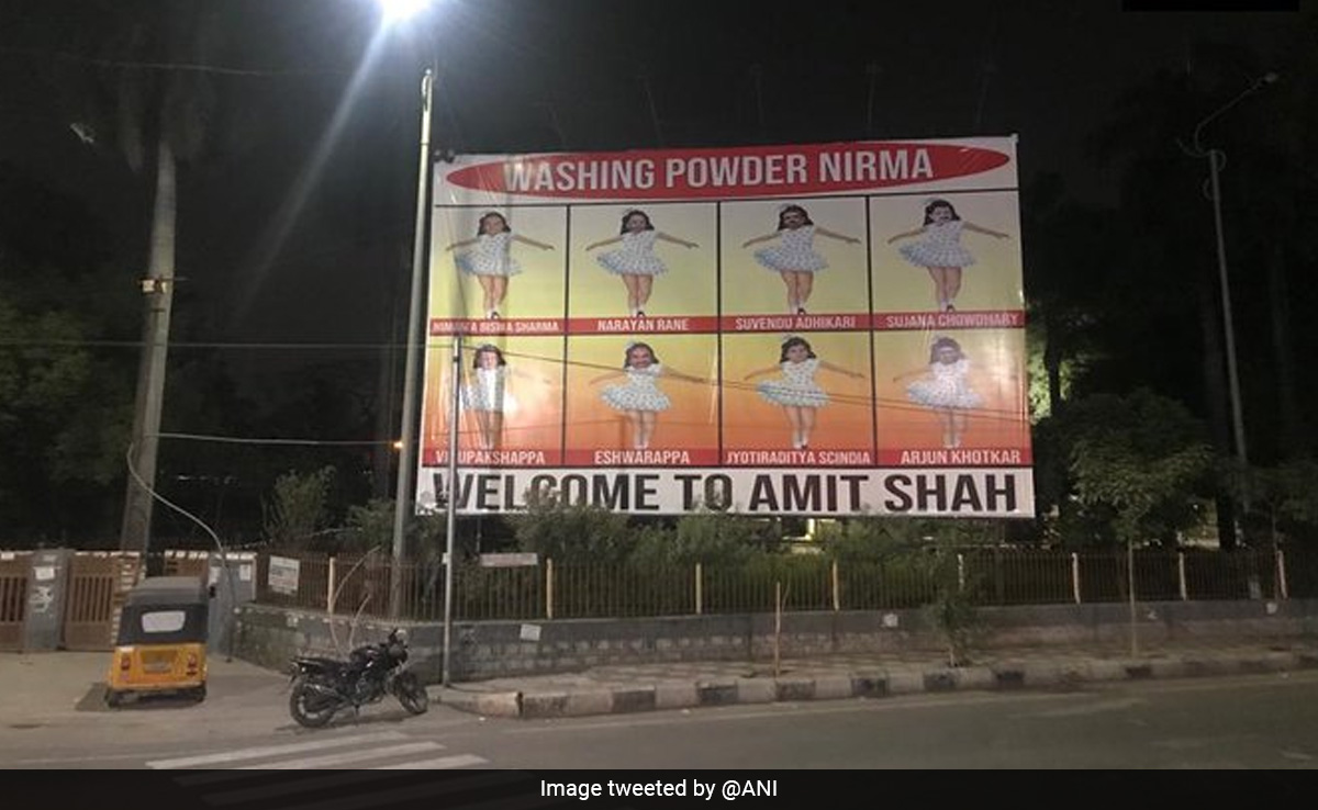 KCR's Party Taunts Amit Shah With 'Washing Powder' Welcome Posters