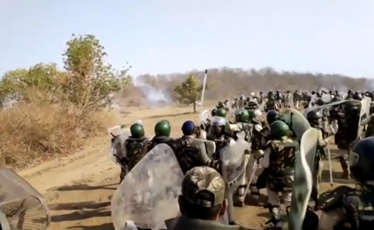 On Camera, Encroachers Shoot Arrows, Throw Bombs To Foil Eviction Drive