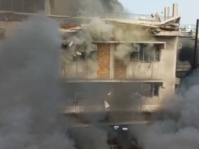 On Camera, Building On Fire Collapses In Delhi