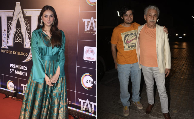 At <i>Taj: Divided By Blood</i> Screening, Naseeruddin Shah-Vivaan, Aditi Rao Hydari And Other Celebs