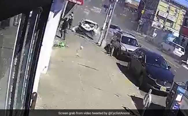 Video: Car Smashes Into Another, Hits Pedestrians In New York