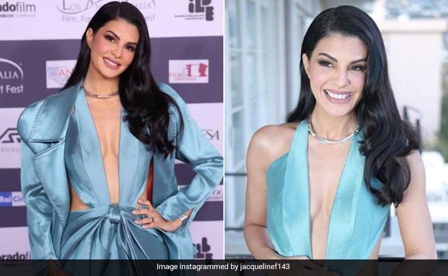 Jacqueline Fernandez's Aqua Cutout Gown Is The Freshest Splash On The Red Carpet
