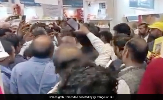Protest At World Book Fair In Delhi Against Free Distribution Of Bibles At Stall
