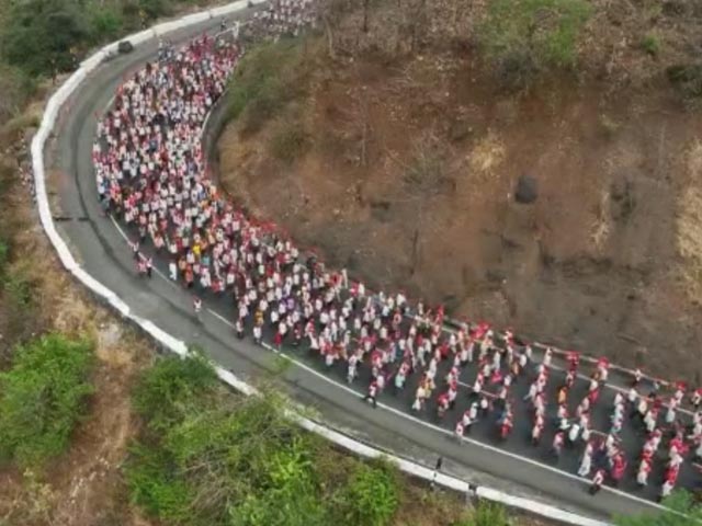 Video: Drones Show Thousands Of Farmers Marching Towards Mumbai