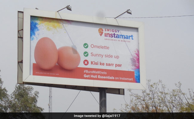 Swiggy Takes Down 'Egg Ad' Billboard For Holi After Backlash: Report