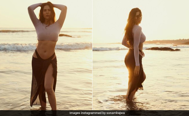 Sonam Bajwa In A Crop Top And Trendy Skirt By Sunset Is A Beach Dream Come To Life
