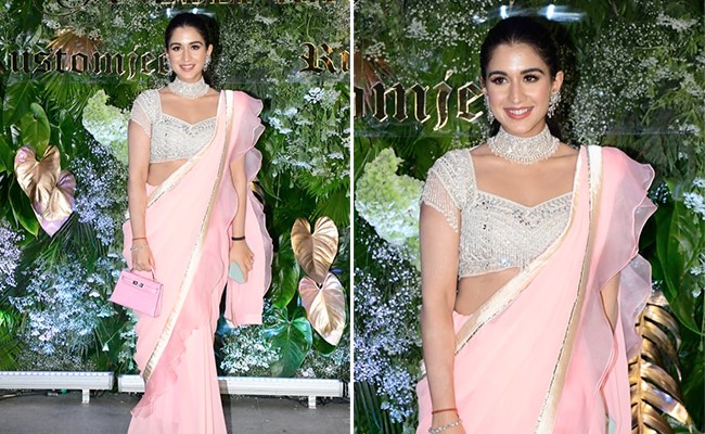 Radhika Merchant's Blush Pink Ruffled <i>Saree</i> Came With A Matching Hermes Mini Kelly Bag