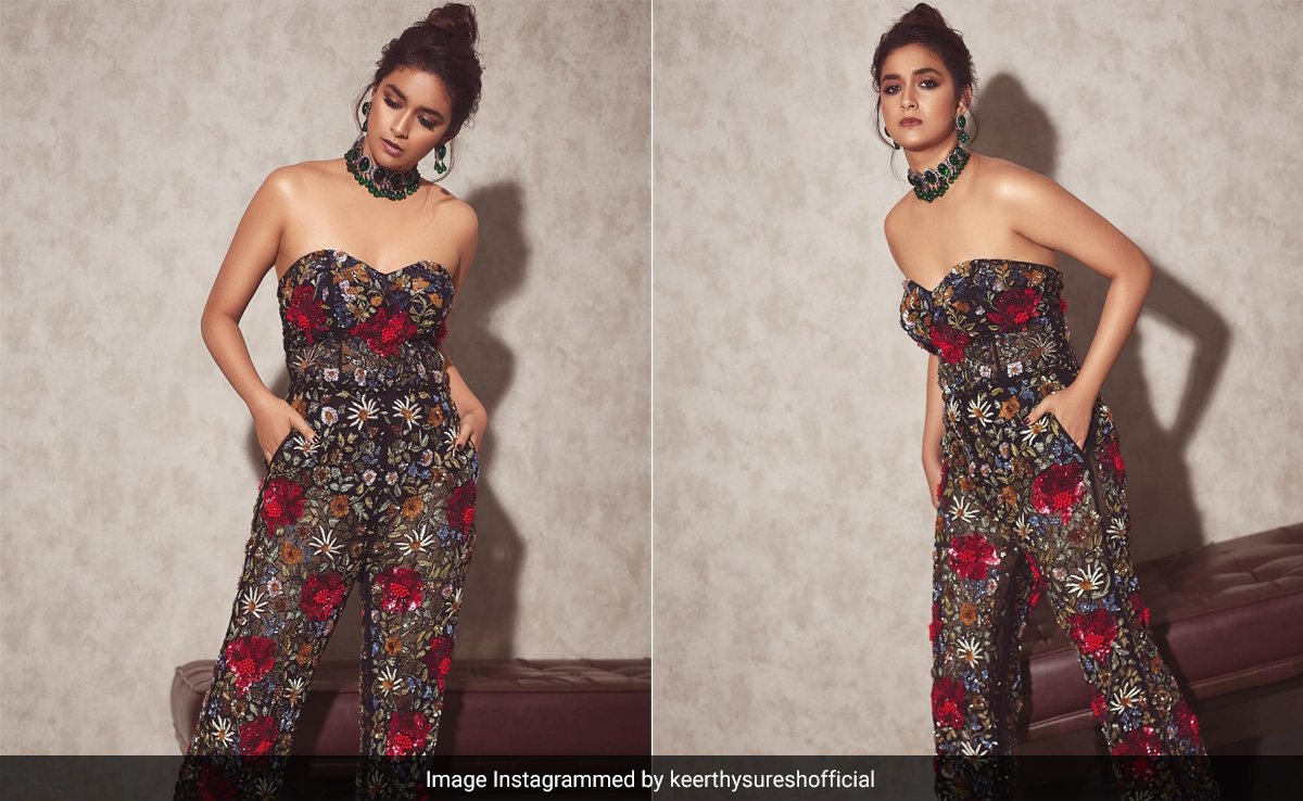 Keerthy Suresh Makes A Stylish Case For Dark Florals For Spring In A Chic Jumpsuit